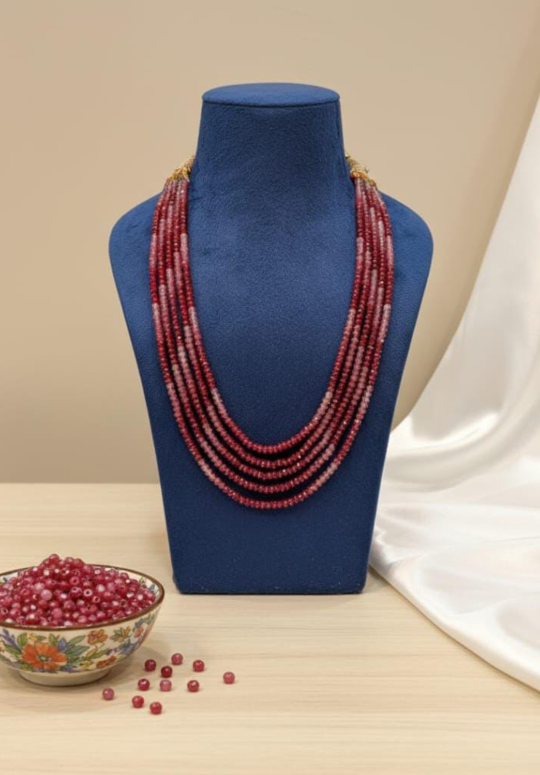 12 Handcrafted Multi-Strand Onyx beads Mala - Image 1