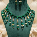 Traditional Green Choker Necklace with Kundan & Pearl Accents | Ethnic Jewelry Set