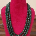Green Emerald-Style Beaded Necklace - 3 Layer Multi-Strand Statement Jewelry