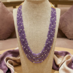 Multi-Strand Purple Gemstone & Seed Pearl Layered Mala