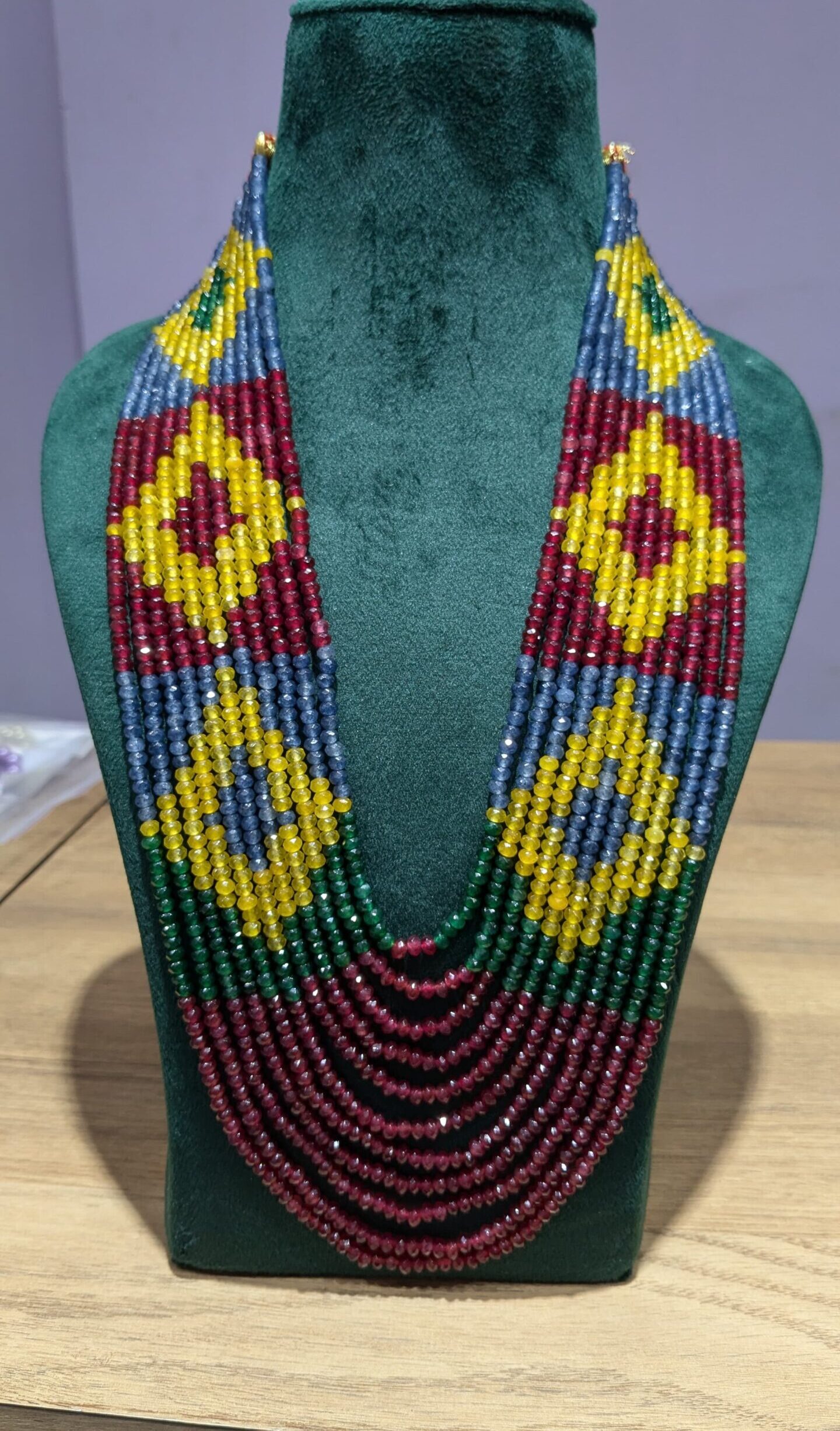 degisn 1 Multi color 11 layer onyx beads mala - Image 1