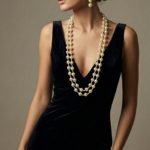 Double layer off white necklace