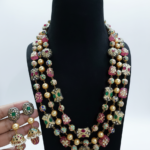 Handcrafted 3-Layer Kundan & Meenakari Necklace Set with Matching Jhumka Earrings | Traditional Polki Jewelry for Weddings & Festivals