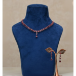 Red Crystal Teardrop Jewelry Set | Necklace and Drop Earrings