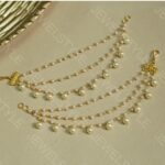 Traditional Gold-Plated 3-Layer Pearl Ear Chains for Women